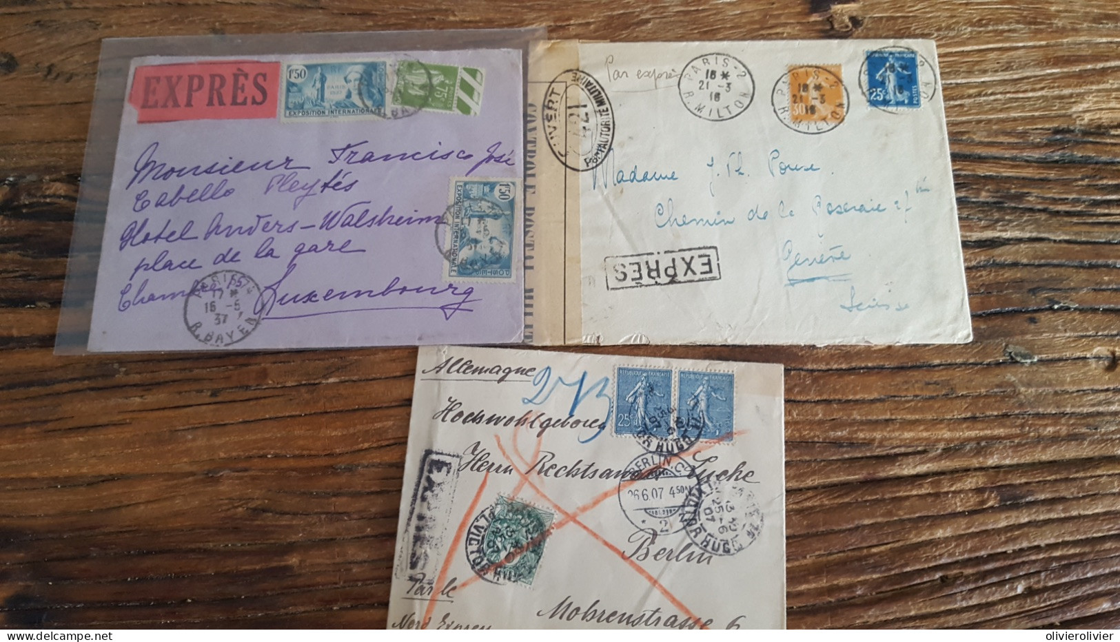 REF A2338  FRANCE OBLITERE COURRIERS EXPRESS FRANCE VERS ETRANGER BLOC - Collections