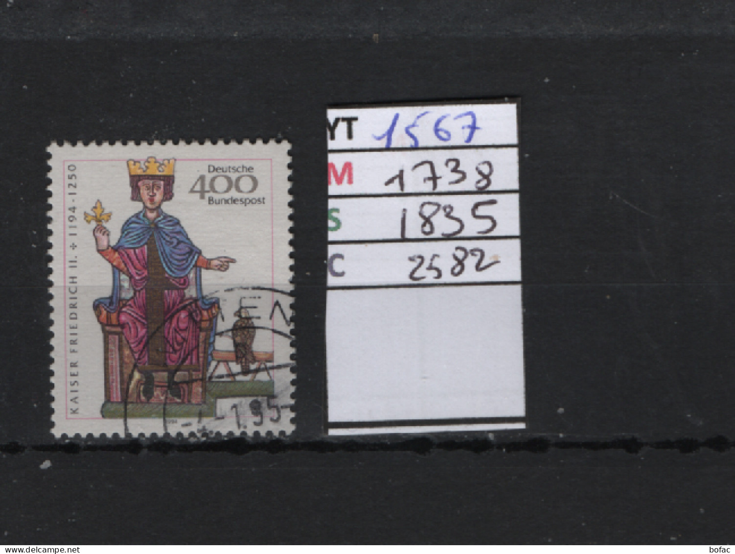 PRIX F. Obl 1567 YT 1738 MIC 1835 SCO 2582 GIB 800e Anniversaire Empereur Frédéric II 1994 75/11 - Usados