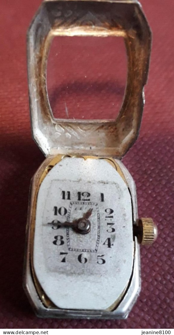 Petite Montre Femme Argent Ancienne Avec Email Superbe - Relojes De Joyas