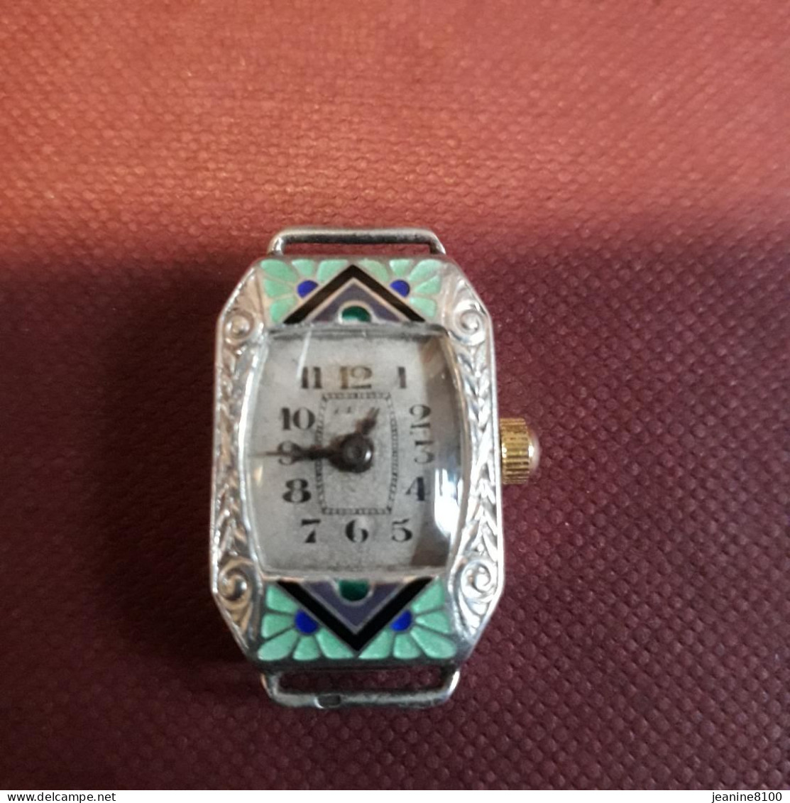 Petite Montre Femme Argent Ancienne Avec Email Superbe - Relojes De Joyas