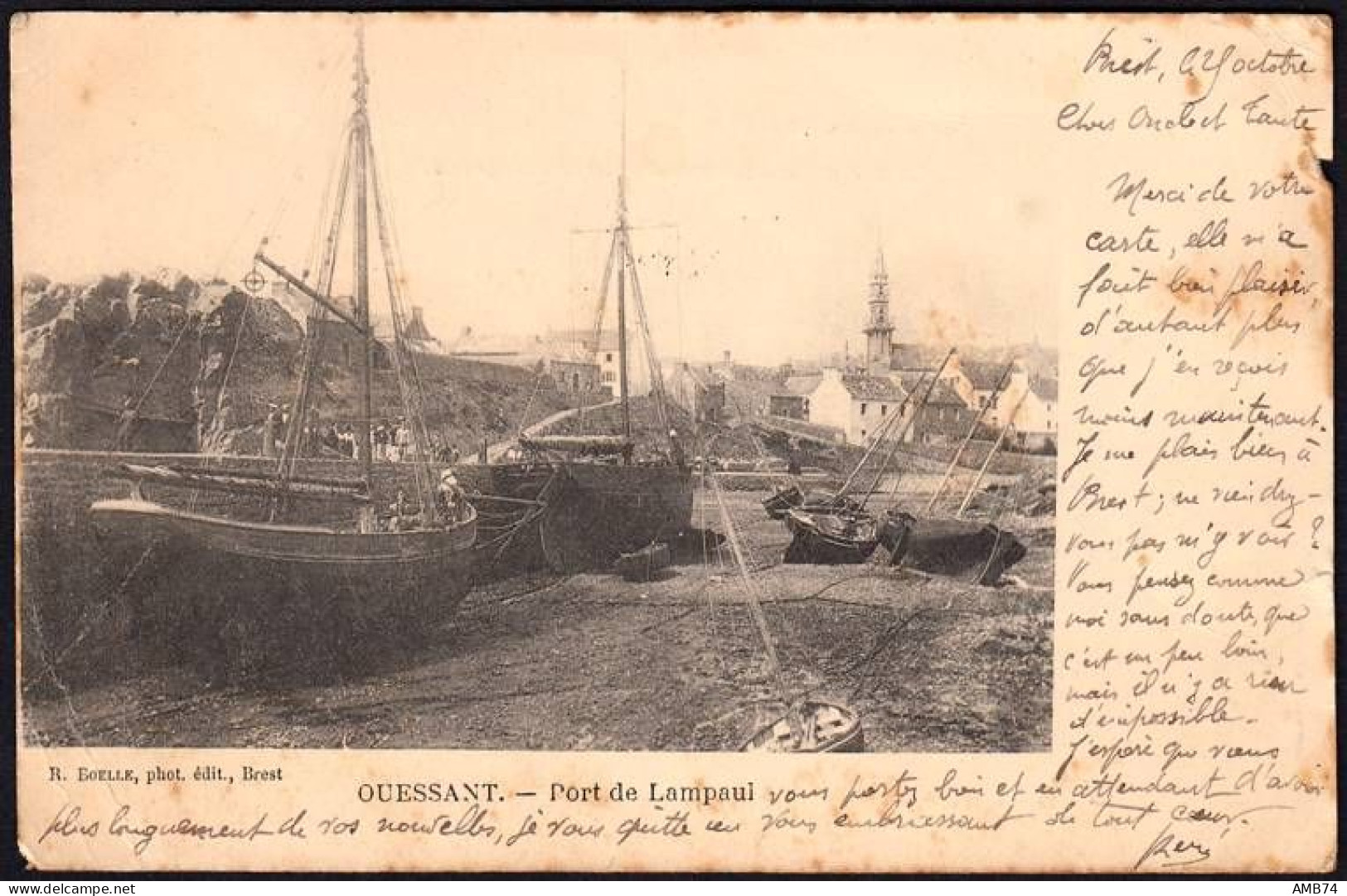 29-0029 - Carte Postale FINISTERE (29) - OUESSANT - Port De Lampaul - Ouessant
