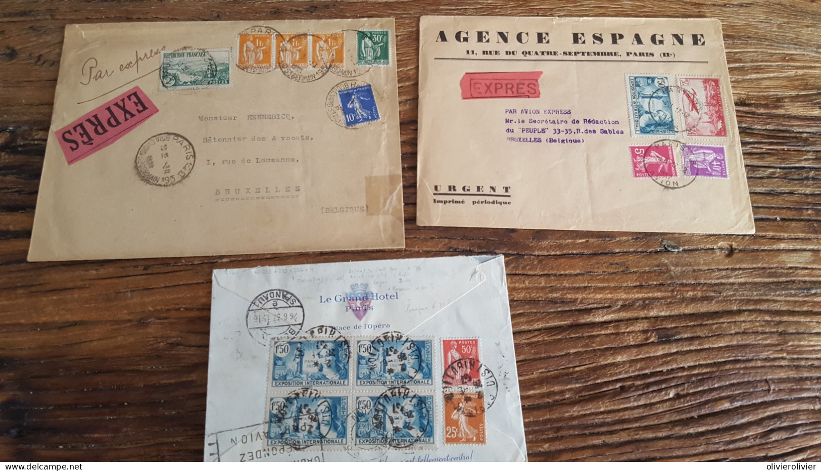 REF A2341  FRANCE OBLITERE COURRIERS EXPRESS FRANCE VERS ETRANGER BLOC - Collections