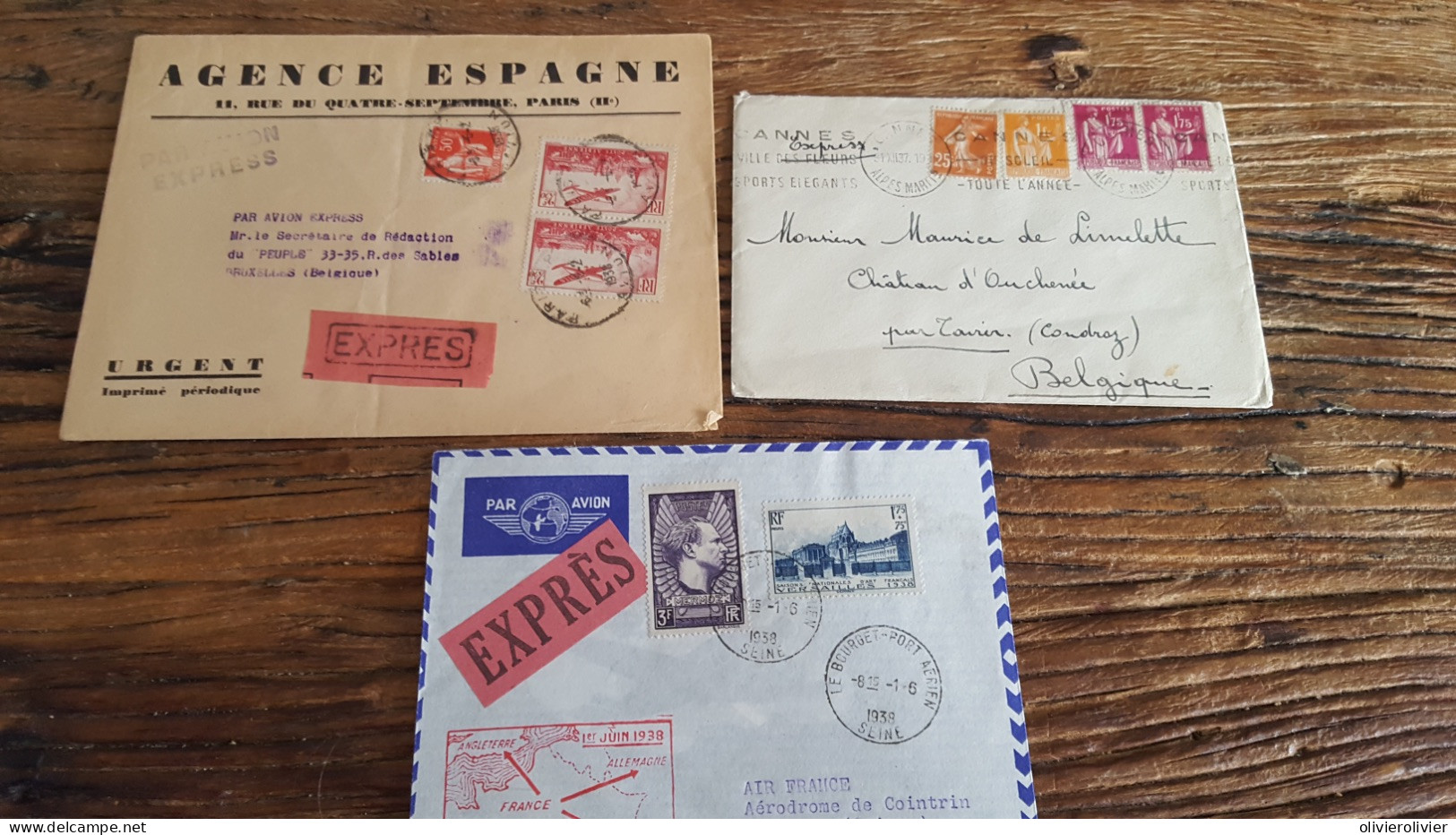 REF A2342  FRANCE OBLITERE COURRIERS EXPRESS FRANCE VERS ETRANGER BLOC - Collections