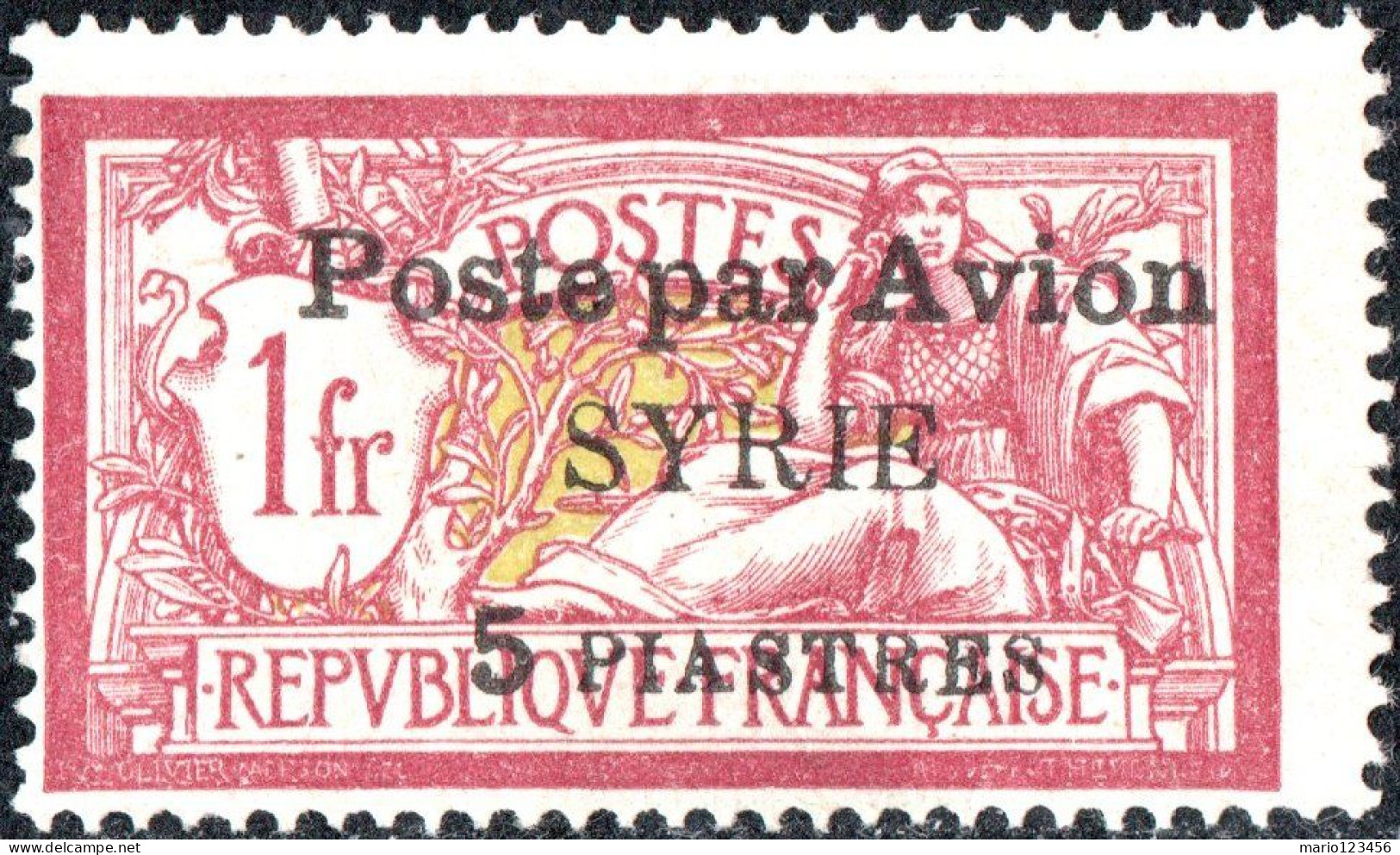 SIRIA, SYRIA, TIPO MERSON SOPRASTAMPATO, 1924, NUOVI (MNH**) Mi:SY 222, Scott:SY C20, Yt:FR-SY PA20 - Unused Stamps