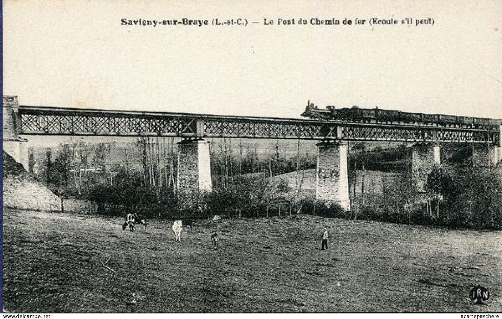 X127754 LOIR ET CHER SAVIGNY SUR BRAYE LE PONT DE CHEMIN DE FER ( ECOUTE S' IL PEUT )  AVEC TRAIN - Autres & Non Classés