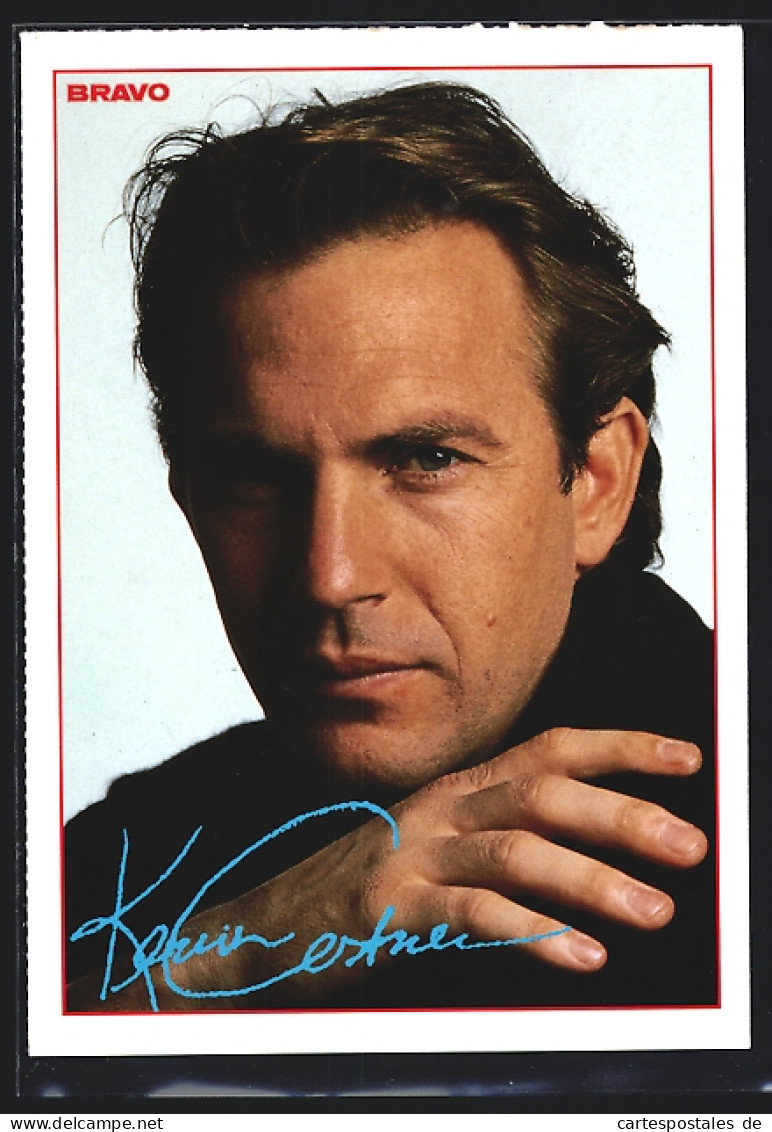 AK Kevin Costner, Bravo-Autogrammkarte Mit Informationen  - Actors