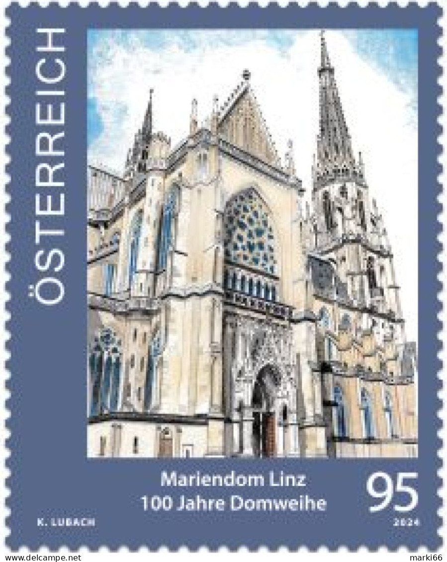 Austria - 2024 - Centenary Of Cathedral Of The Immaculate Conception In Linz - Mint Stamp - Ungebraucht