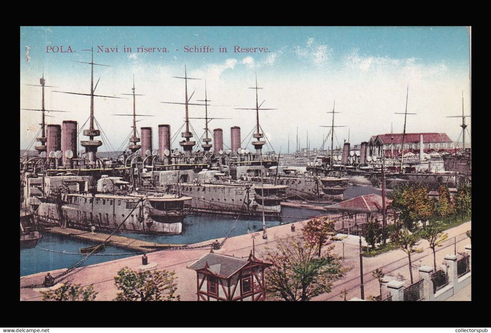 POLA Vintage Postcard With Warships 1915. Ca. - Kroatien