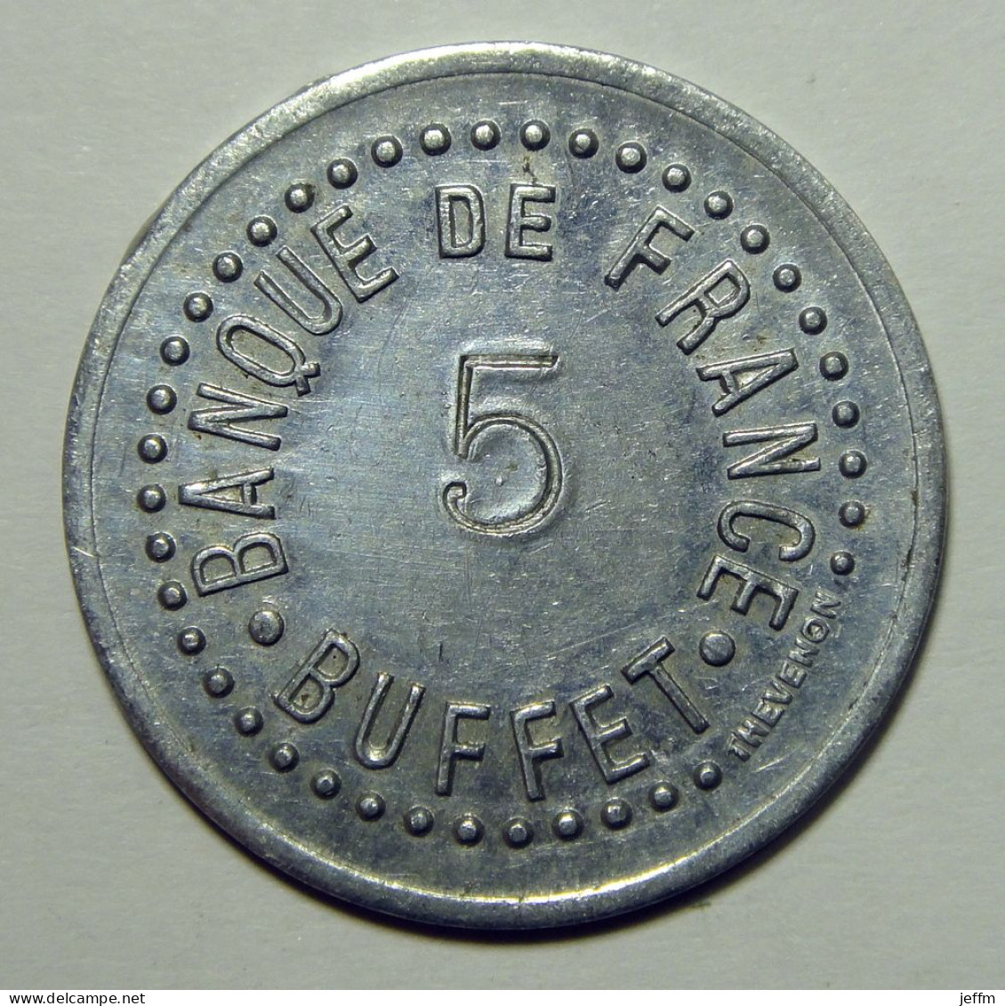 Banque De France - Buffet - 10c Contremarqué 5   Elie B185.1 - Noodgeld