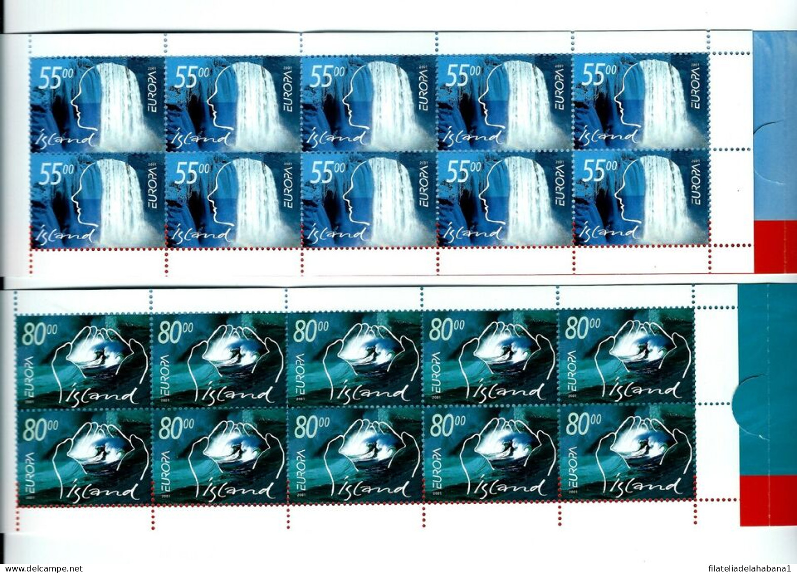 F-EX50052 ICELAND MNH 2001 EUROPA BOOKLED SET EARTH.  - Unused Stamps