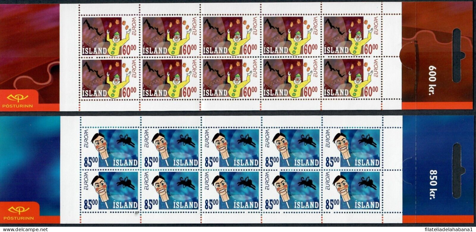 F-EX50055 ICELAND MNH 2002 EUROPA BOOKLED SET CIRCUS.  - Neufs
