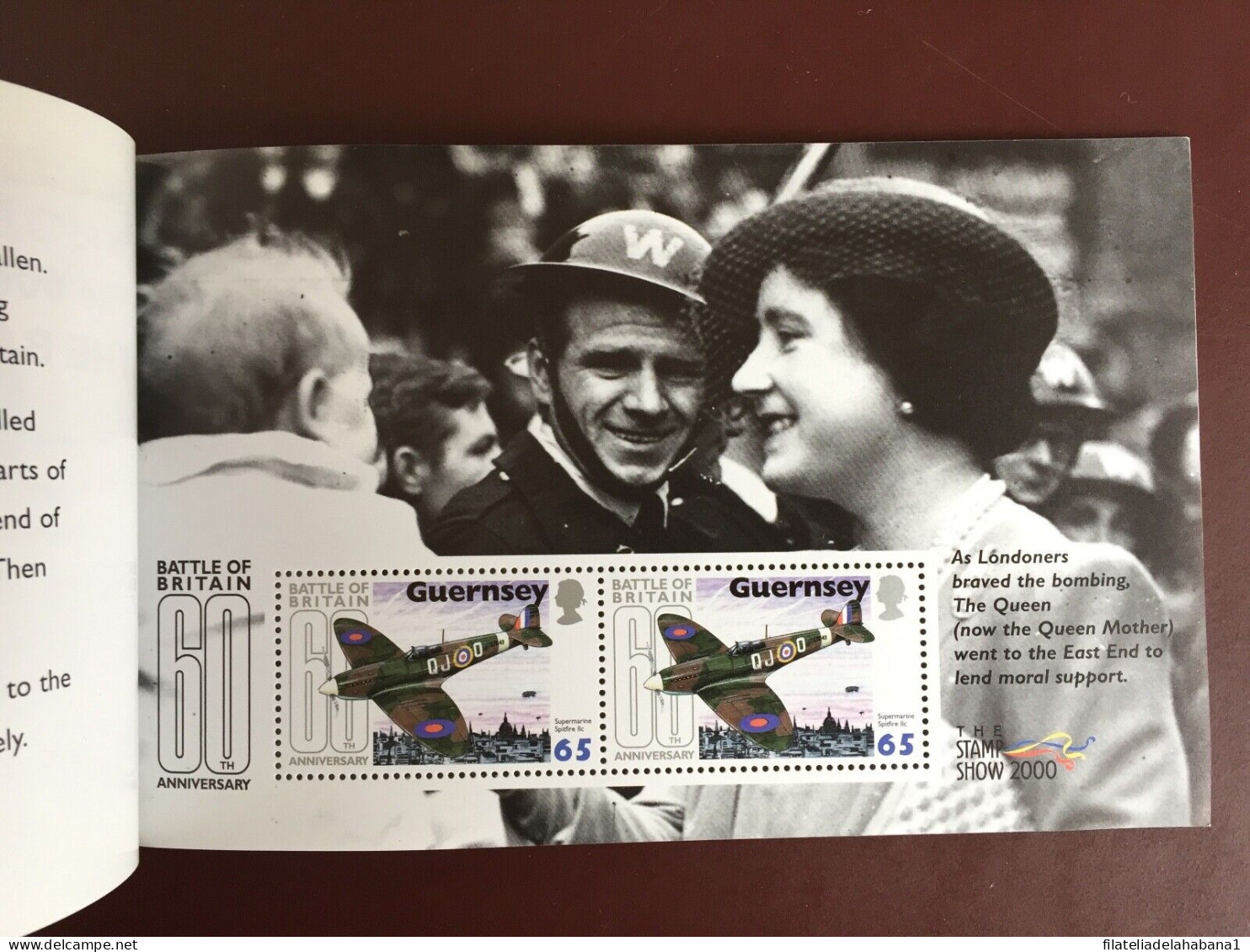 F-EX50125 GUERNSEY UK ENGLAND MNH 2000. 60th ANNIV BATTLE OF BRITAIN WWII AIRPLANE BOOKLED.  - Guernesey