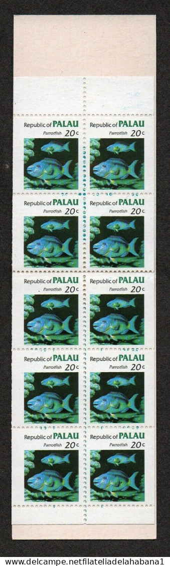 F-EX50059 PALAU MNH 1983-84 MARINE WILDLIFE PARROTFISH FISH REEF CORAL BOOKLED.  - Palau