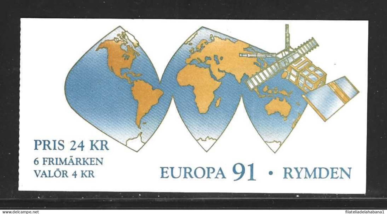 F-EX50062 SWEDEN MNH 1991 EUROPA CEPT SPACE SATELLITE ROCKET BOOKLED.  - Other & Unclassified