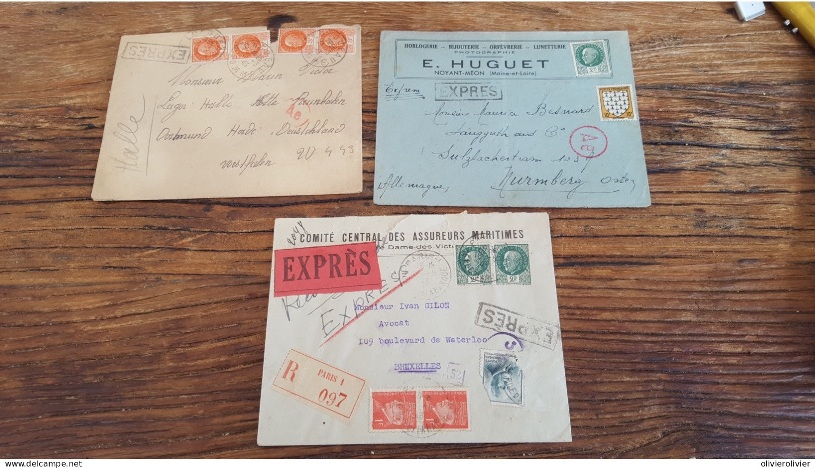 REF A2347  FRANCE OBLITERE COURRIERS EXPRESS FRANCE VERS ETRANGER BLOC - Collections