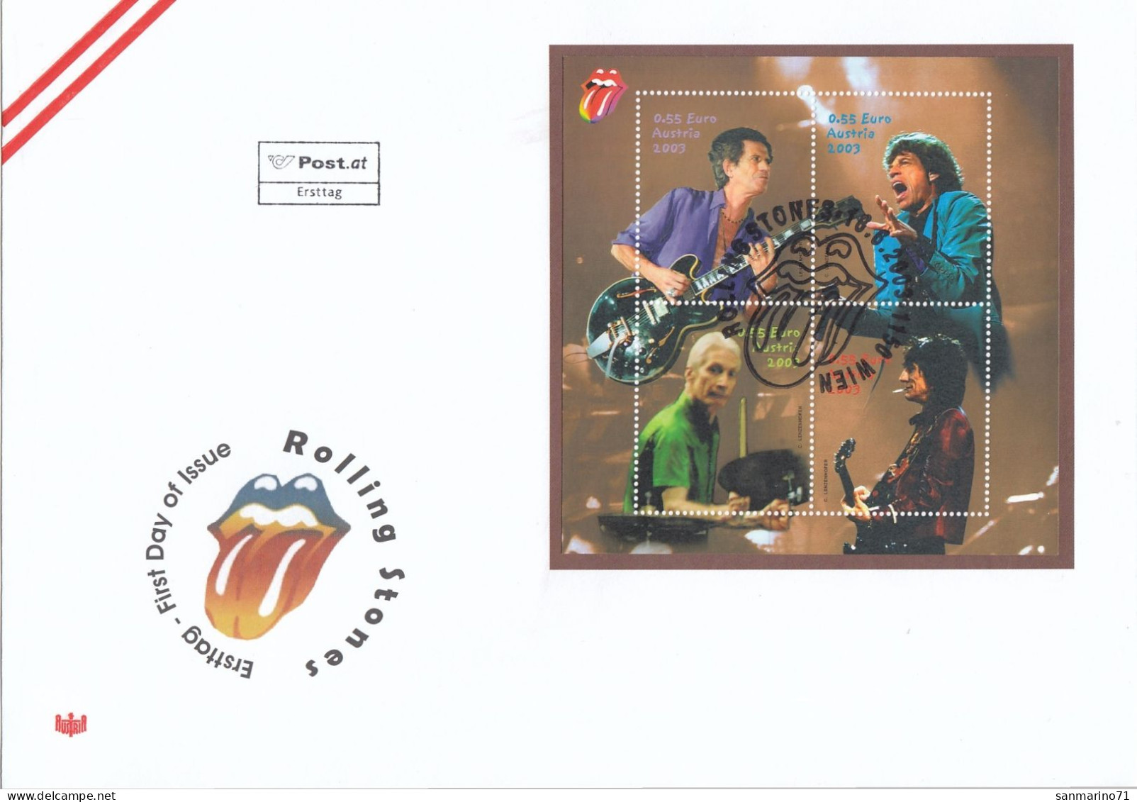 FDC AUSTRIA Block 21 - Muziek