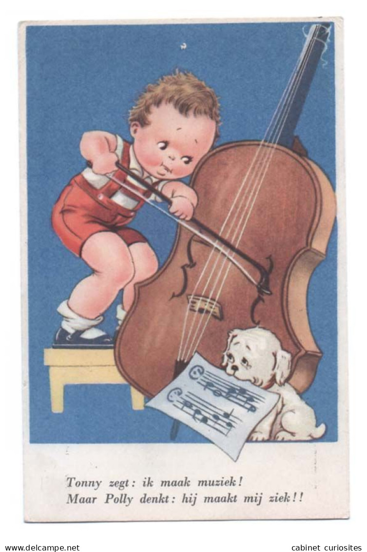 UN ENFANT JOUE DE LA CONTREBASSE - Petit Chien Et Partition - Tonny Zegt : Ik Maak Muziek ! - RARE - Other & Unclassified