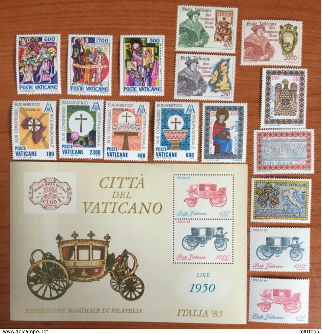 1985 - Vaticano - Serie Annata Completa - Nuovo - Unused Stamps