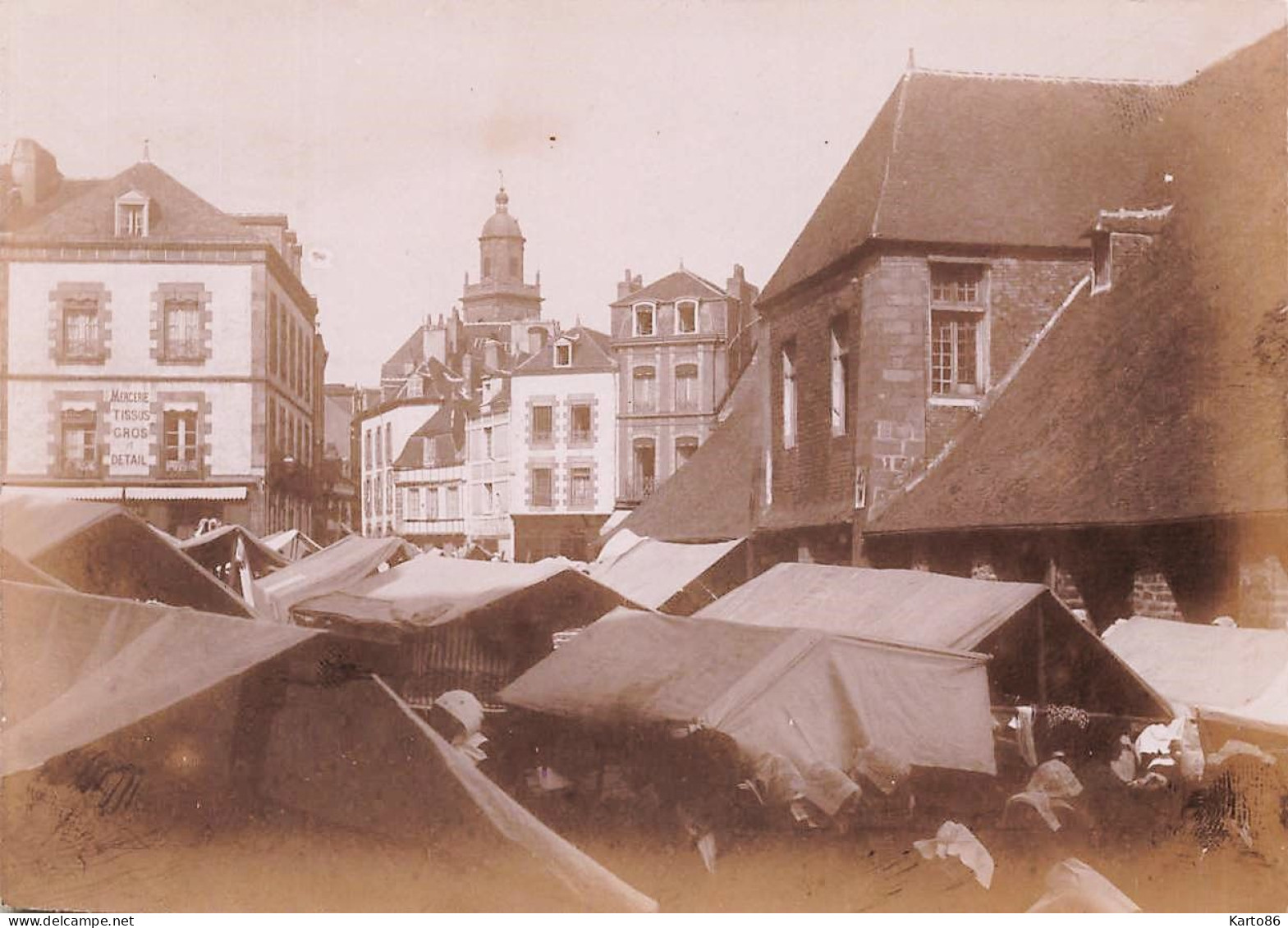 Auray * Jour De Marché * Photo Ancienne Circa 1890/1910 * 10.6x7.8cm - Auray