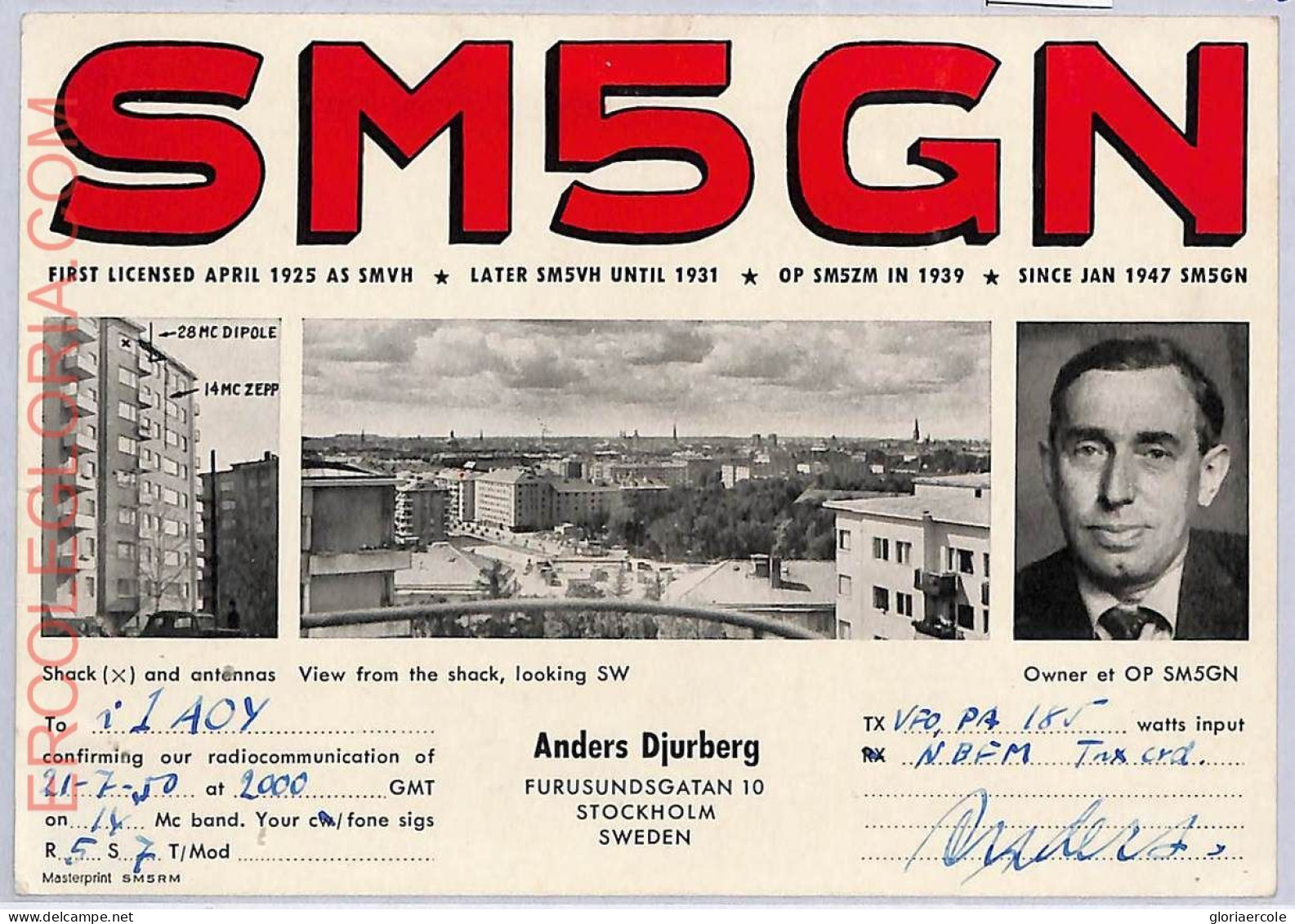 Ad9283 - SWEDEN - RADIO FREQUENCY CARD - Stockholm - 1950 - Radio