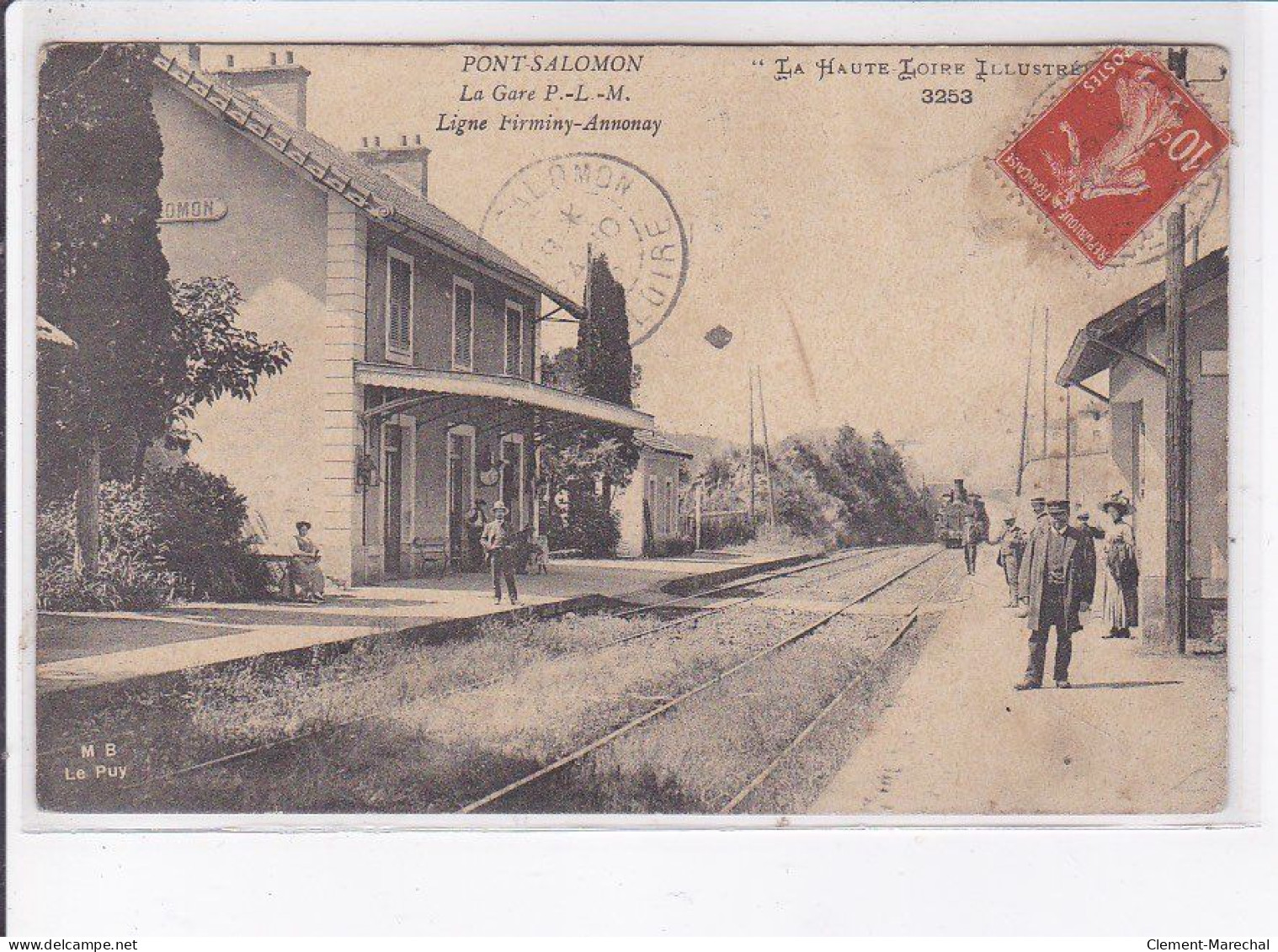 PONT-SALOMON: La Gare P.L.M. Ligne Firminy-annonay - état - Other & Unclassified