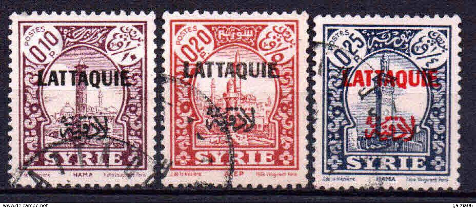 Lattaquié  - 1933 -  Tb De Syrie Surch - N° 20 à 22  - Oblit - Used - Used Stamps