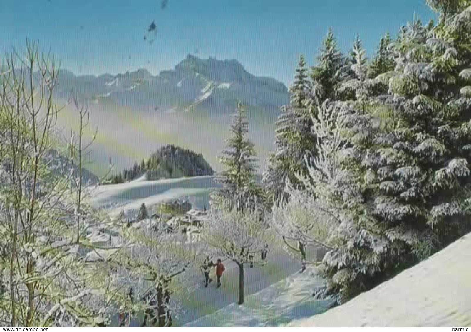 LEYSIN, LES DENTS DU MIDI, SKIEURS DE FOND  COULEUR  REF 15887 - Leysin