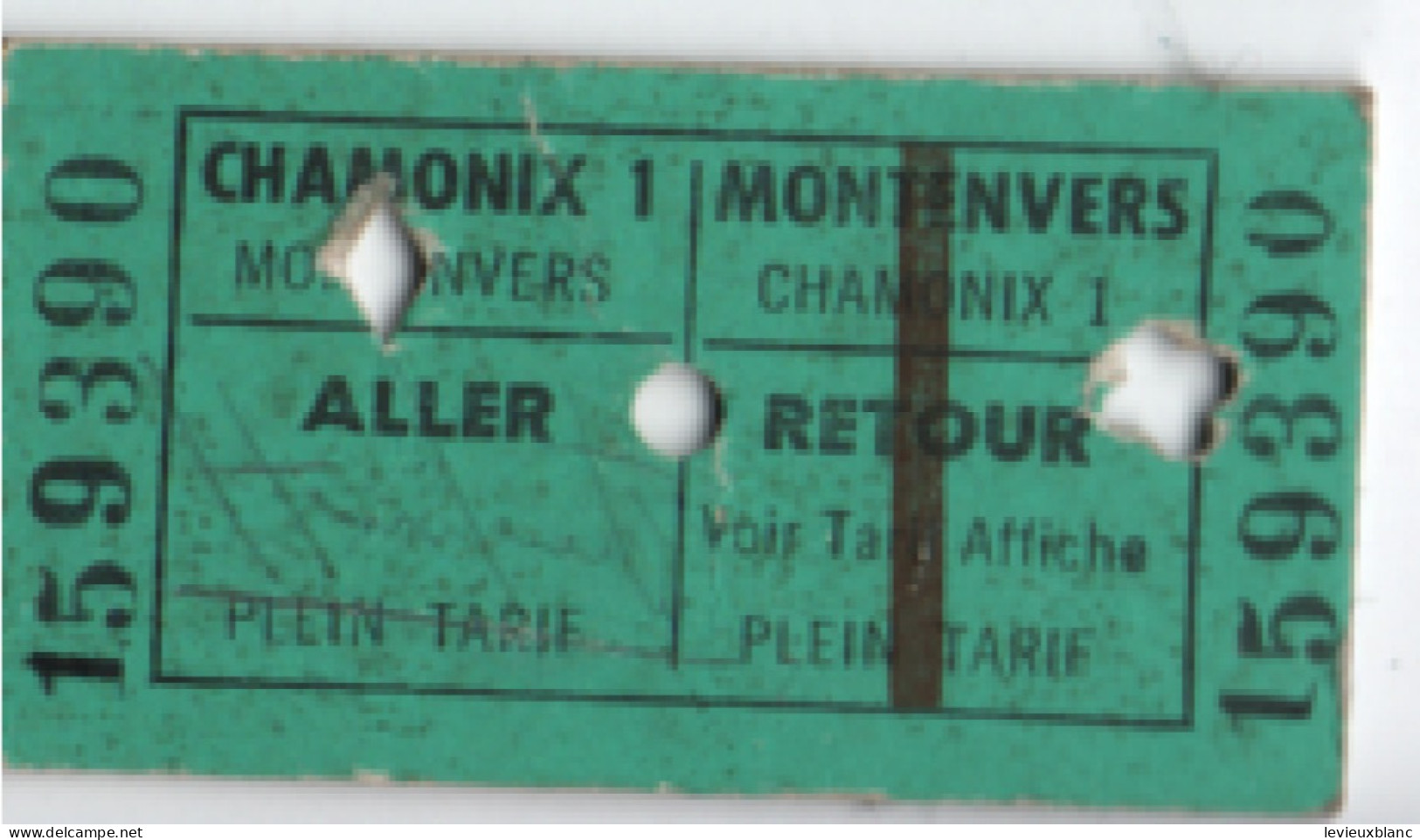 Ticket De Train Ancien / SNCF/ CHAMONIX 1 - MONTENVERS / Aller -Retour/ Vers 1990            TCK269 - Railway