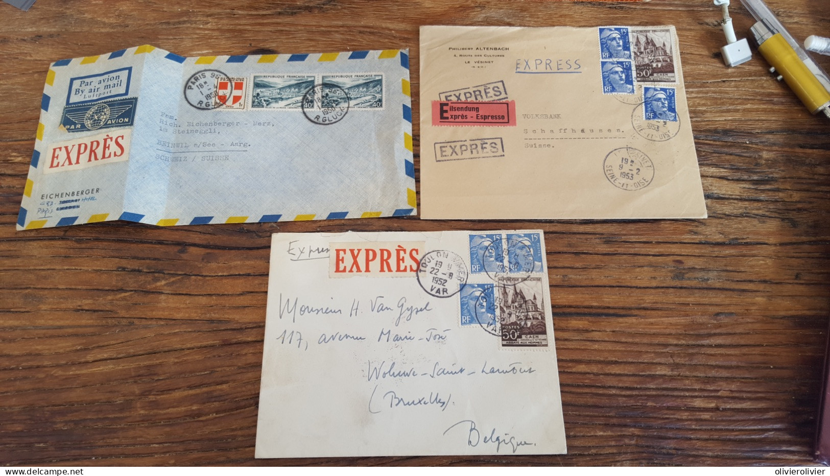 REF A2351  FRANCE OBLITERE COURRIERS EXPRESS FRANCE VERS ETRANGER BLOC - Collections