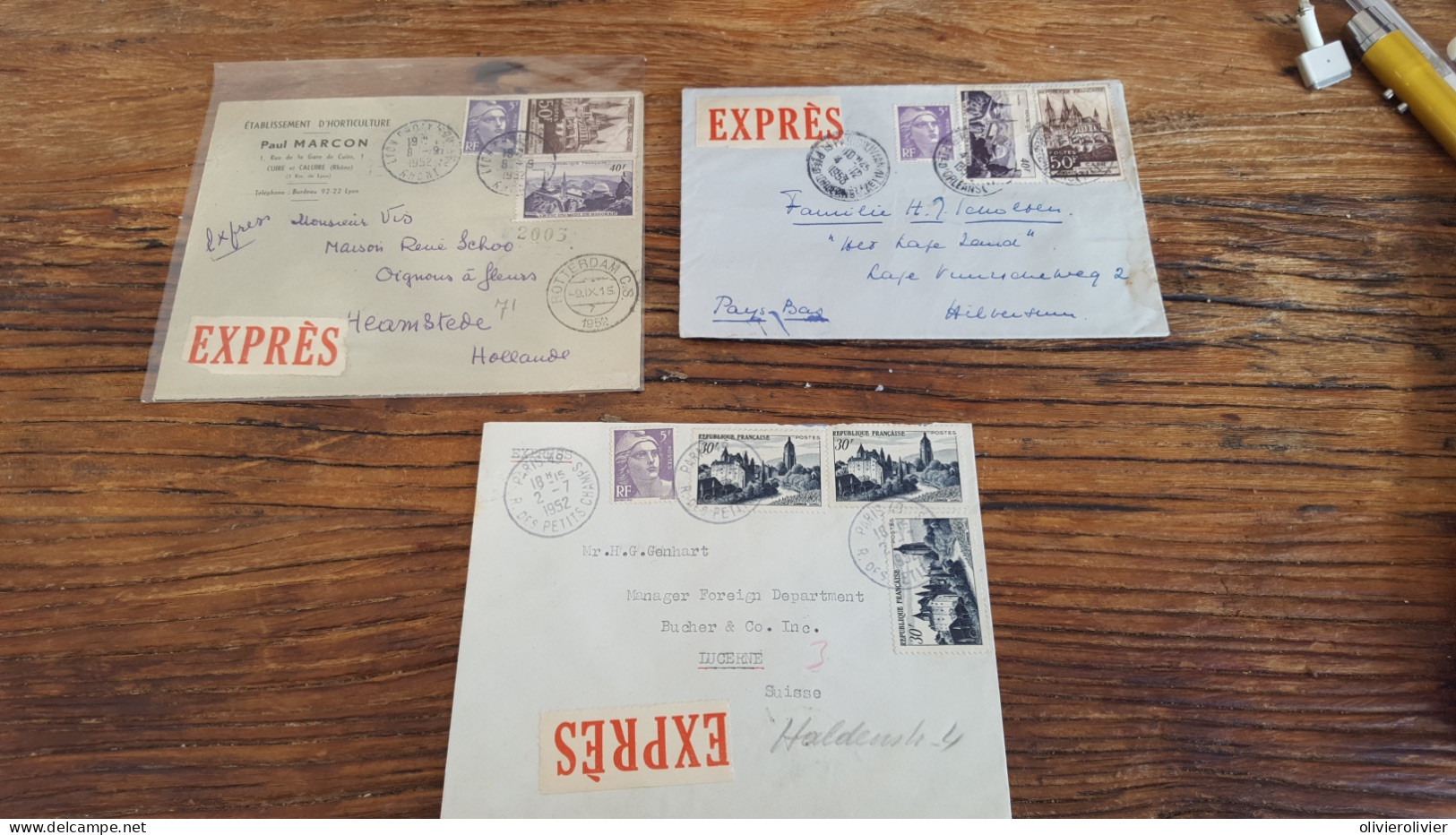 REF A2352  FRANCE OBLITERE COURRIERS EXPRESS FRANCE VERS ETRANGER BLOC - Collections