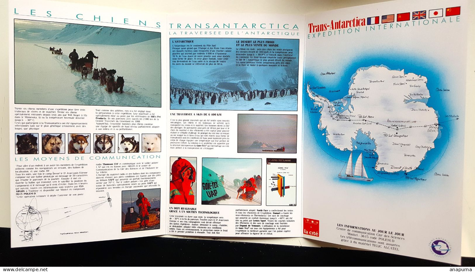 Expédition Trans Antarctica, Carte 3 Volets Signé Jean Louis Etienne, Polaire, Antarctique, Pole Sud - Esploratori E Celebrità Polari