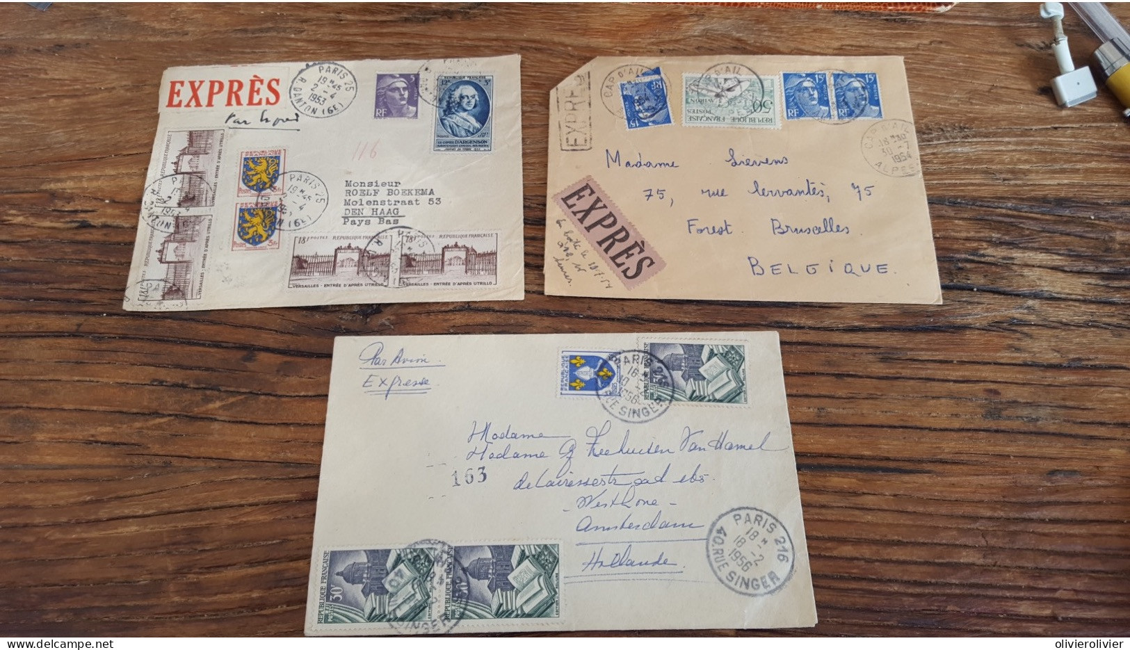 REF A2353  FRANCE OBLITERE COURRIERS EXPRESS FRANCE VERS ETRANGER BLOC - Collections