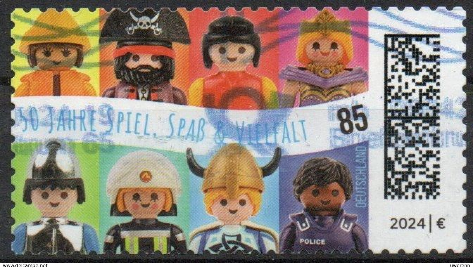 Deutschland 2024. 50 Jahre Playmobil, Selbstklebend, Mi 3821 Gestempelt - Gebruikt