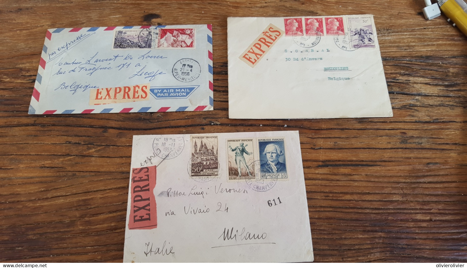 REF A2355  FRANCE OBLITERE COURRIERS EXPRESS FRANCE VERS ETRANGER BLOC - Collections