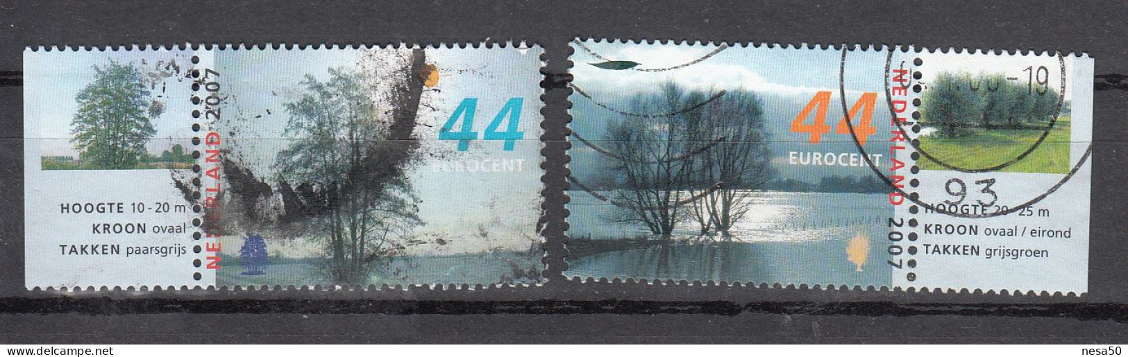Nederland 2007 Nvph Nr 2528 + 2529 , Mi Nr 2529 + 2530 , Bomen In De Winter , Els + Wilg - Gebraucht