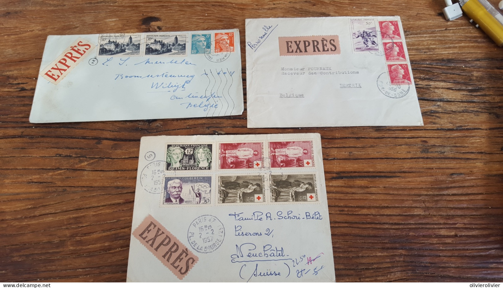 REF A2356  FRANCE OBLITERE COURRIERS EXPRESS FRANCE VERS ETRANGER BLOC - Collections