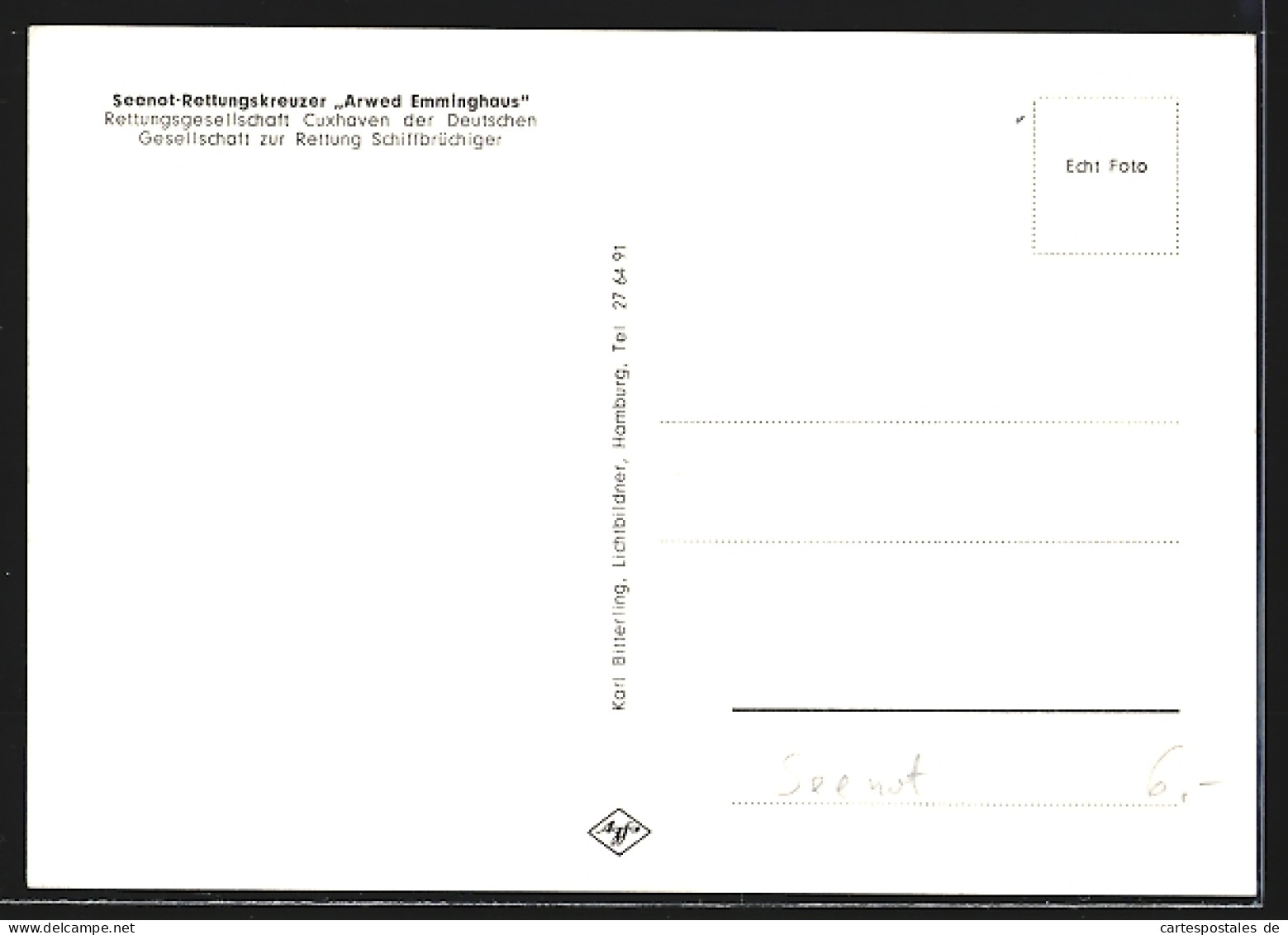 AK Seenot-Rettungskreuzer Arwed Emminghaus Der DLRG  - Other & Unclassified