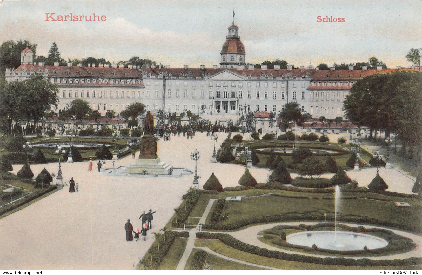ALLEMAGNE - Karisruhe - Schloss - Vue Générale - Animé - Carte Postale Ancienne - Karlsruhe