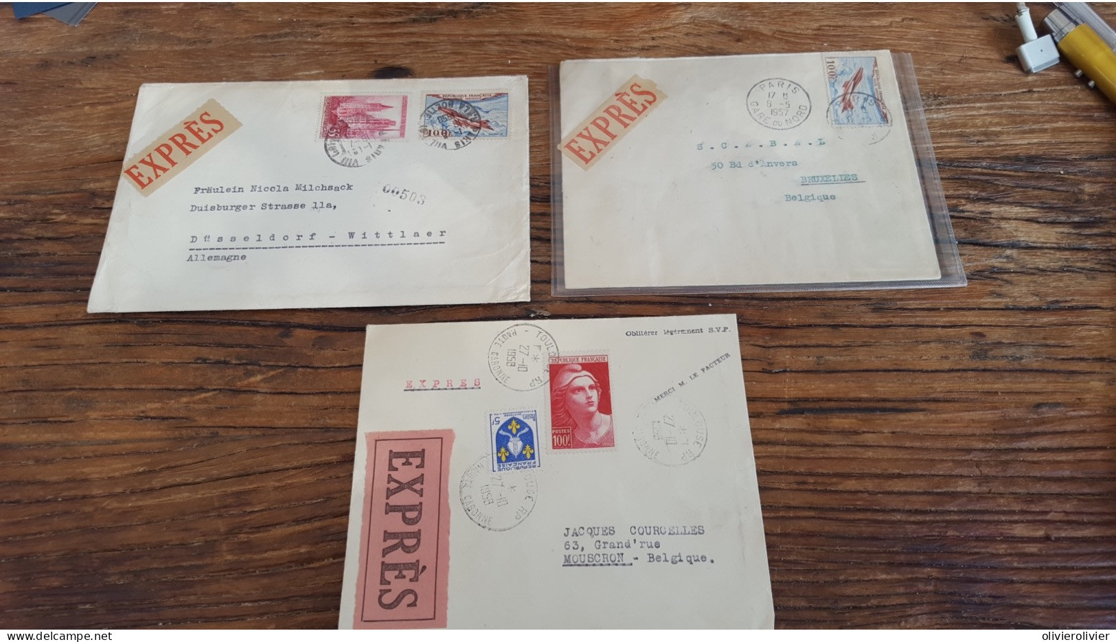 REF A2357  FRANCE OBLITERE COURRIERS EXPRESS FRANCE VERS ETRANGER BLOC - Collections