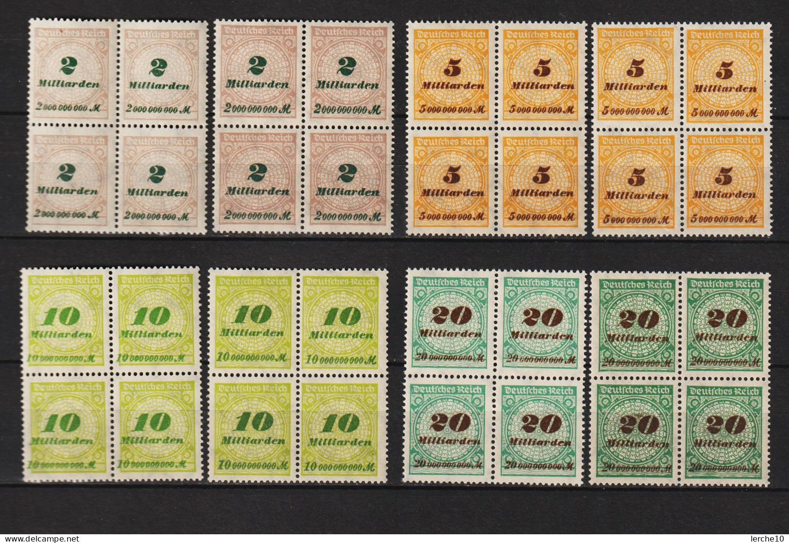 MiNr. 326, 327, 328, 329 **  Platten- Und Walzendruck - Unused Stamps
