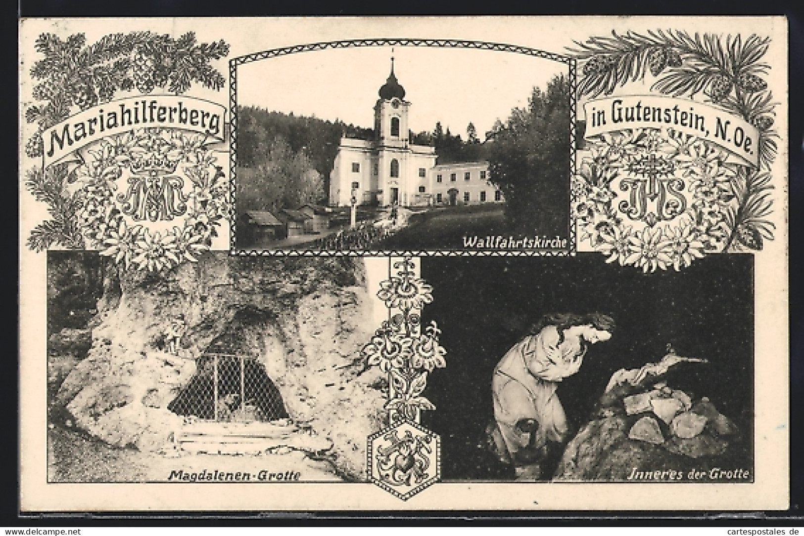 AK Gutenstein, Mariahilferberg, Wallfahrtskirche, Magdalenen-Grotte, Inneres Der Grotte  - Andere & Zonder Classificatie