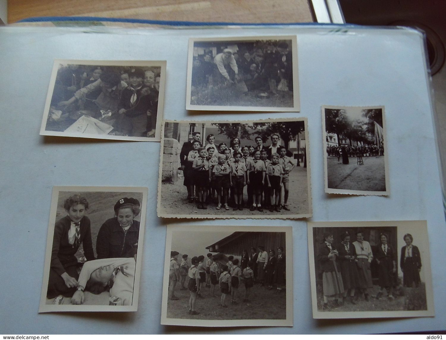 (Scoutisme - Photos Anciennes...) - Lot De 7 Documents Photo. Fête Et Camp  "Groupe Coeur Vaillant Charles Foucault" - Scouting