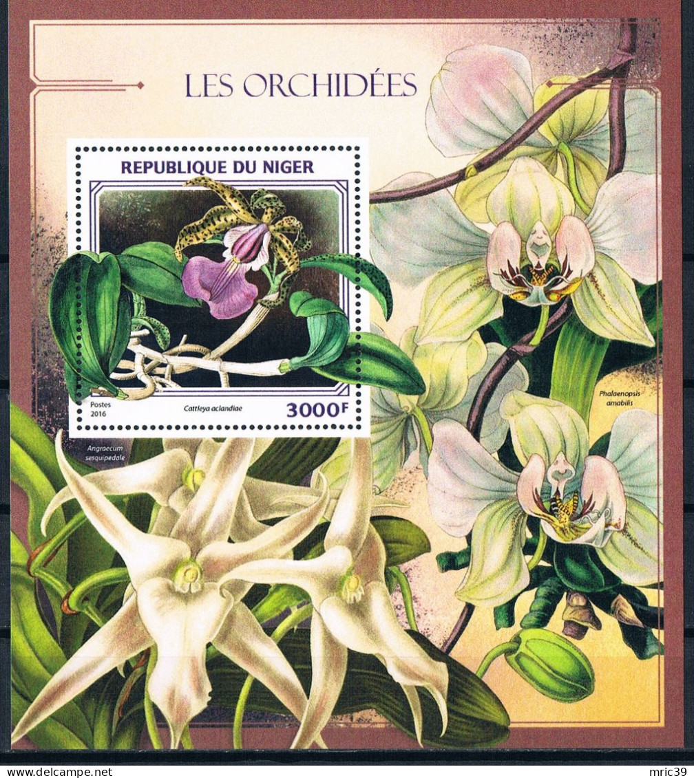 Bloc Sheet Fleurs Orchidées Flowers Orchids  Neuf  MNH **  Niger 2016 - Orchidées