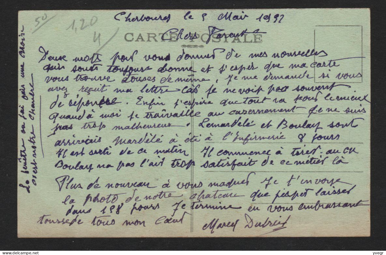 146 - CHERBOURG (50 Manche) La Caserne Rochambeau ( A. Becquemin-Roupsard, édit.) - Kasernen