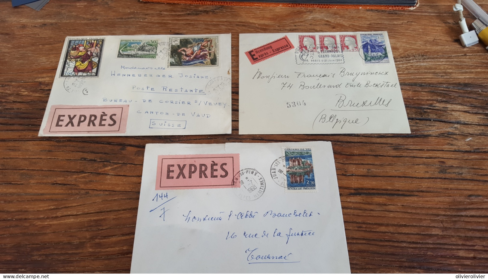 REF A2363  FRANCE OBLITERE COURRIERS EXPRESS FRANCE VERS ETRANGER BLOC - Collections