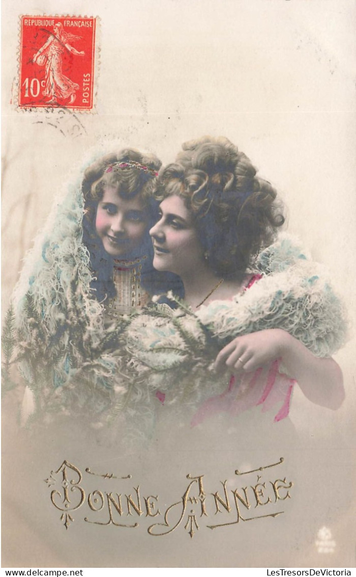 FETES - VOEUX - Bonne Année - Mère Et Fille - Fantaisie - Carte Postale Ancienne - Nouvel An