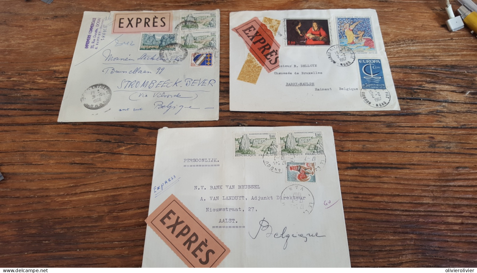 REF A2364  FRANCE OBLITERE COURRIERS EXPRESS FRANCE VERS ETRANGER BLOC - Collections