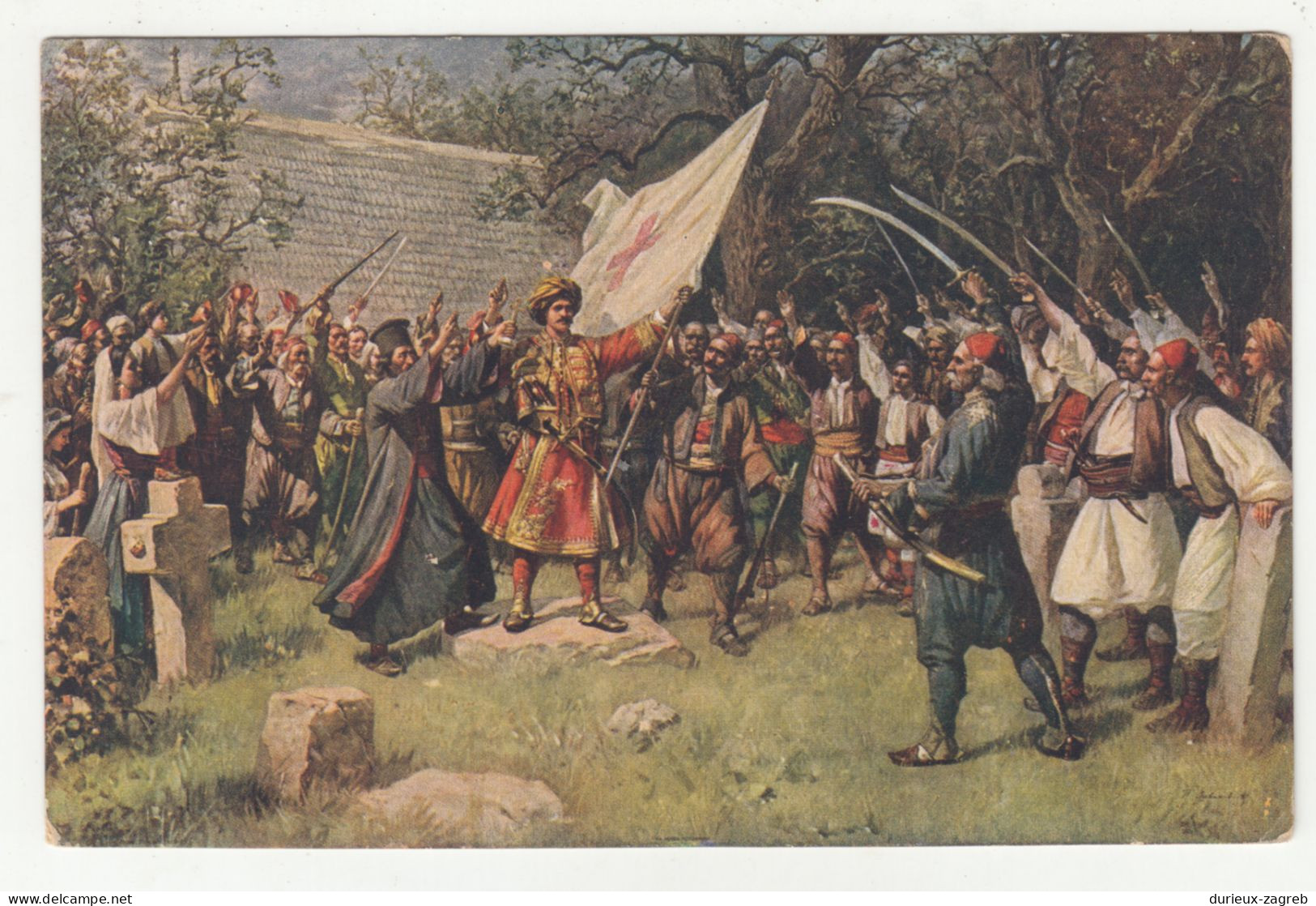 Pajo Jovanović: La Revolte De Takovo Old Postcard Unused B240401 - Malerei & Gemälde