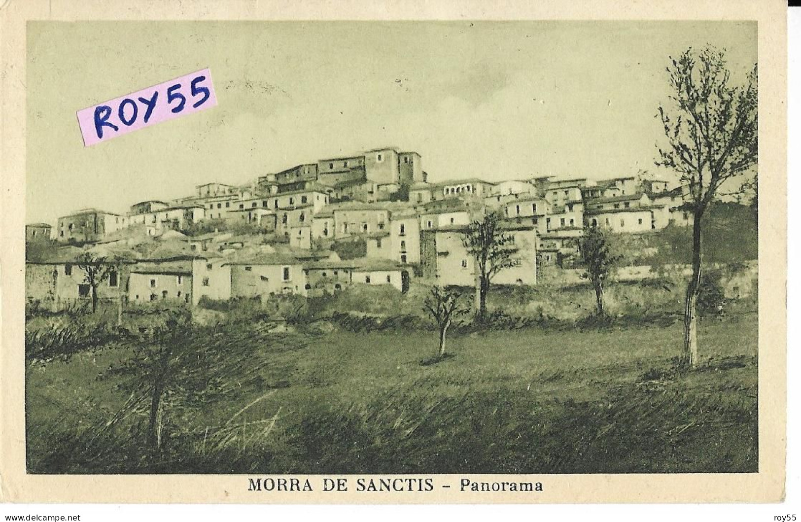 Campania-avellino-morra De Sanctis Panorama Veduta Case Paese Gia' Morra Irpina Fine Anni 40 (f.picc./v.retro) - Autres & Non Classés