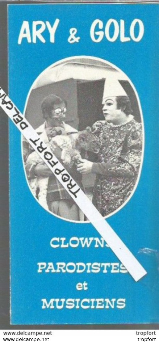 XW // Vintage // Programme Cirque ARY ET GOLO Clowns /// Clown Parodiste Et Musicien - Reclame